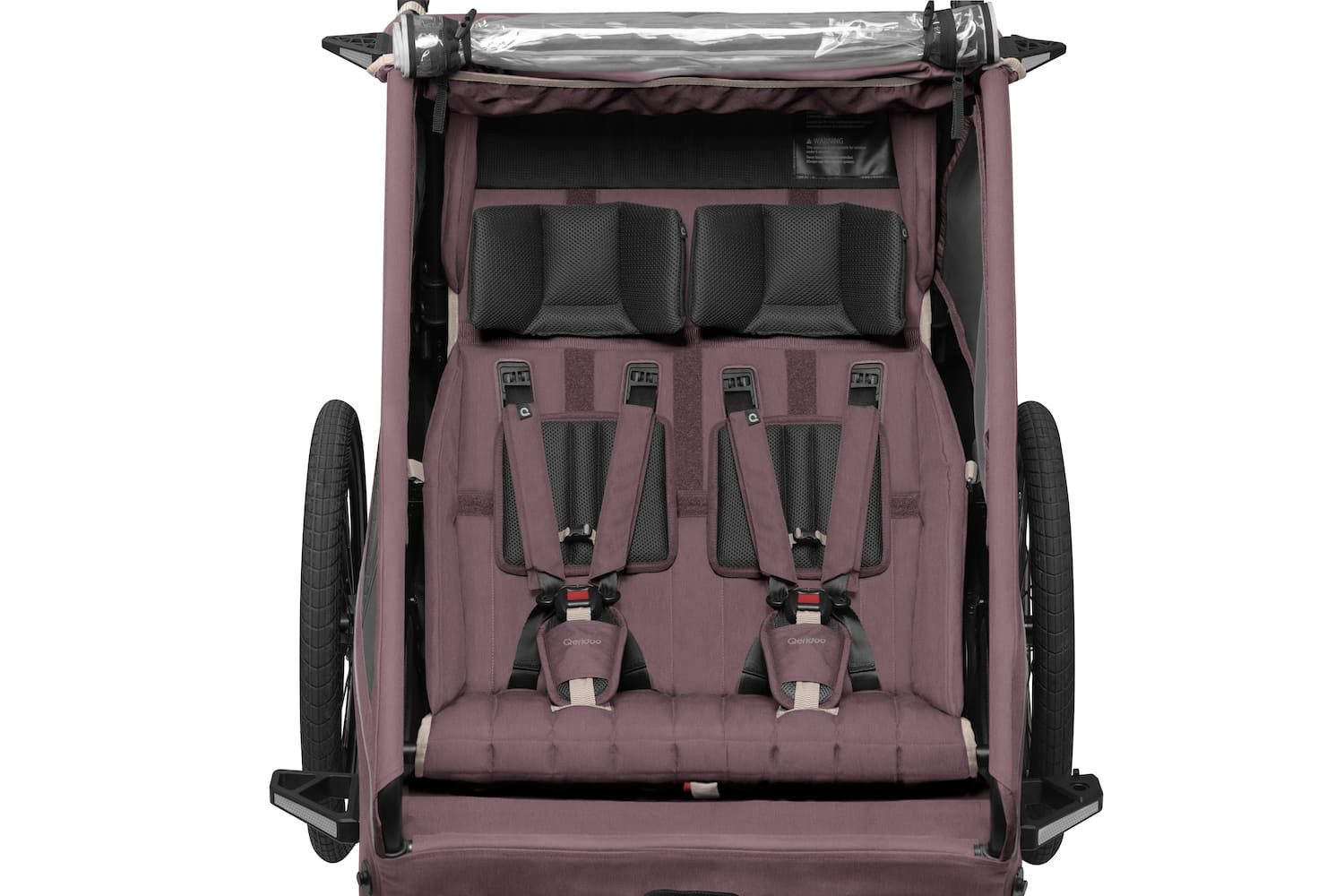 Qeridoo Fahrradkinderanhänger Kidgoo1 (2 Kinder), ab 6 Monate-ca. 5 Jahre, zwei Kinder, Fahrradanhänger, Buggy, Jogger – Bild 4 von 5