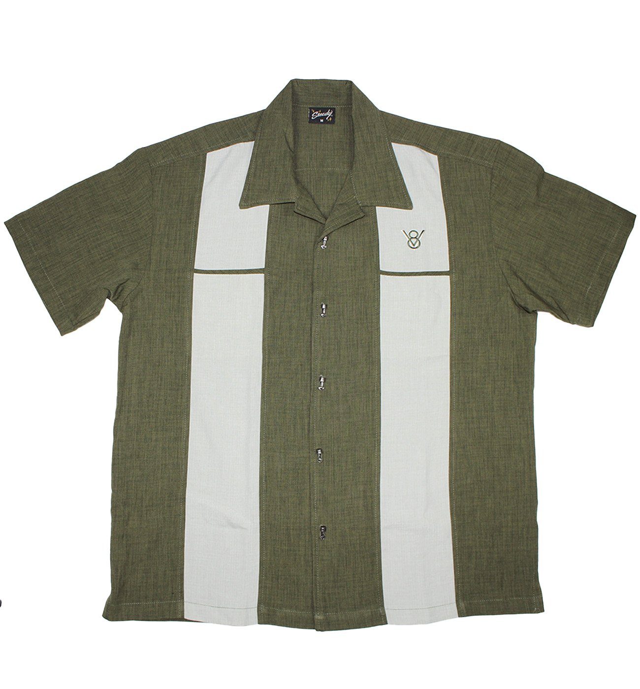 Steady Clothing Kurzarmhemd Classy Piston Grün Retro Vintage Bowling Shirt Rockabilly