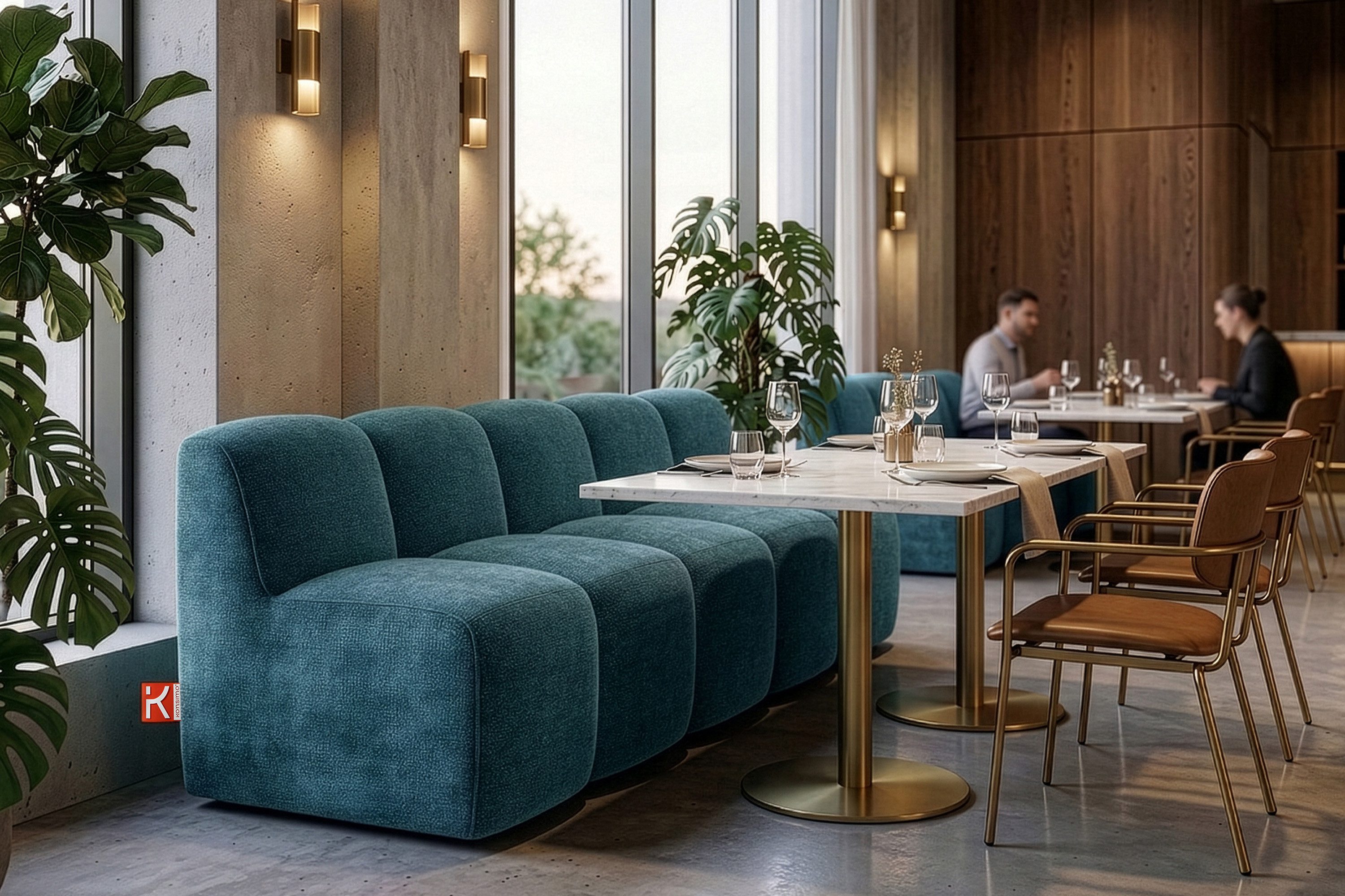 KONSIMO® Sofa BRESCO Einzelsofa, Küchenbank, Polsterbank, hergestellt in der EU, Breite: 200 cm, Küchensofa, Sitzbank, Chenille-Stoff, 3 Breiten zur Auswahl