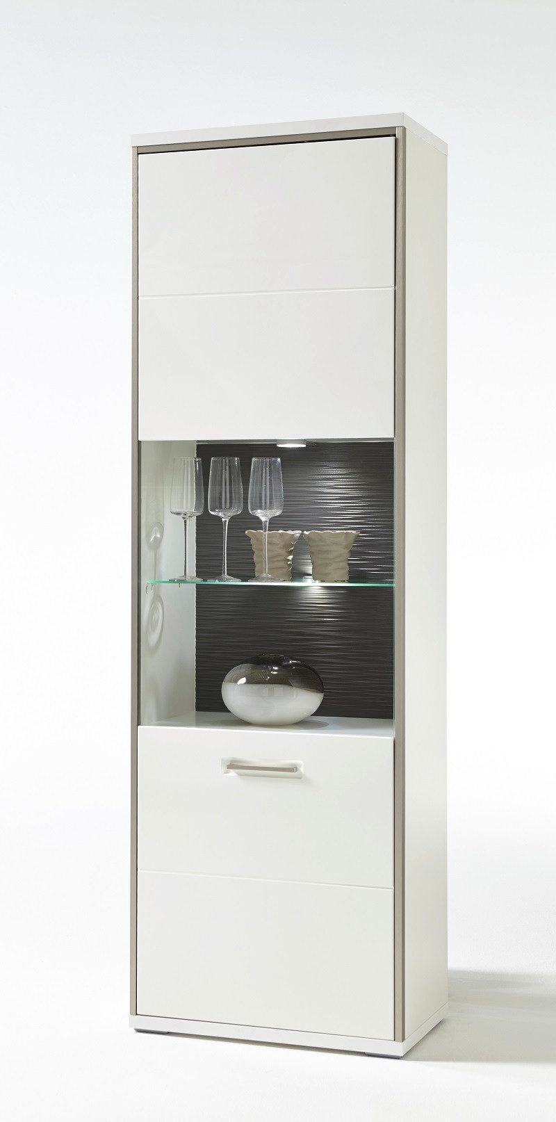 MCA furniture Wohnwand Wohnwand Trento 3, weiß Hochglanz, 4-teilig, (4-St)
