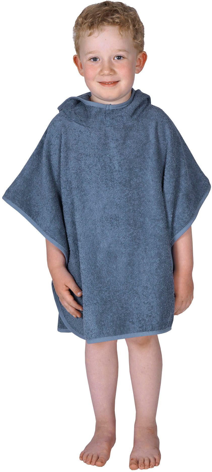 Wörner Badeponcho Uni, Frottier, Kapuze, maschinenwaschbar, trocknergeeignet