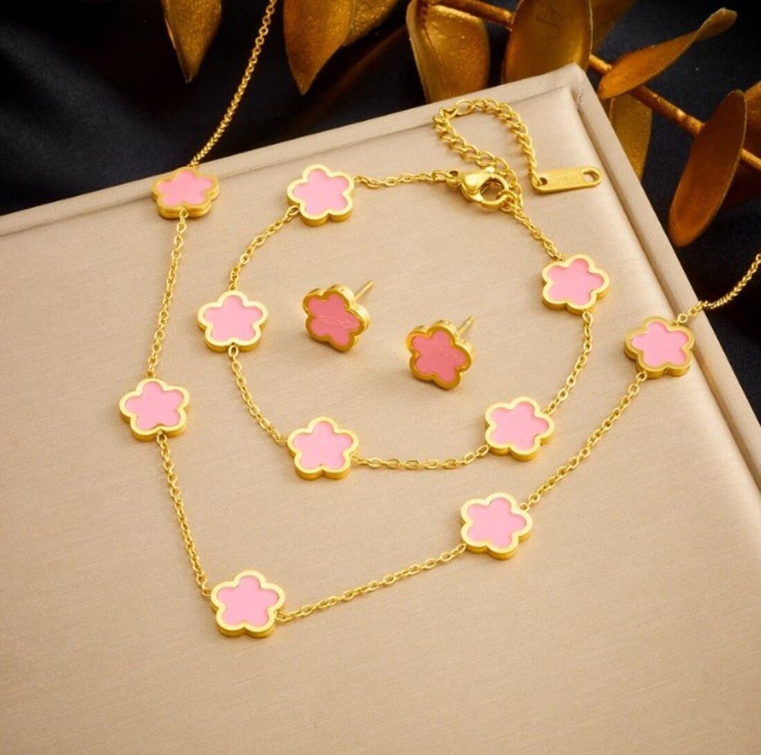 Lale Collection® Schmuckset Gold Kleeblatt Schmuck-Set günstig online kaufen