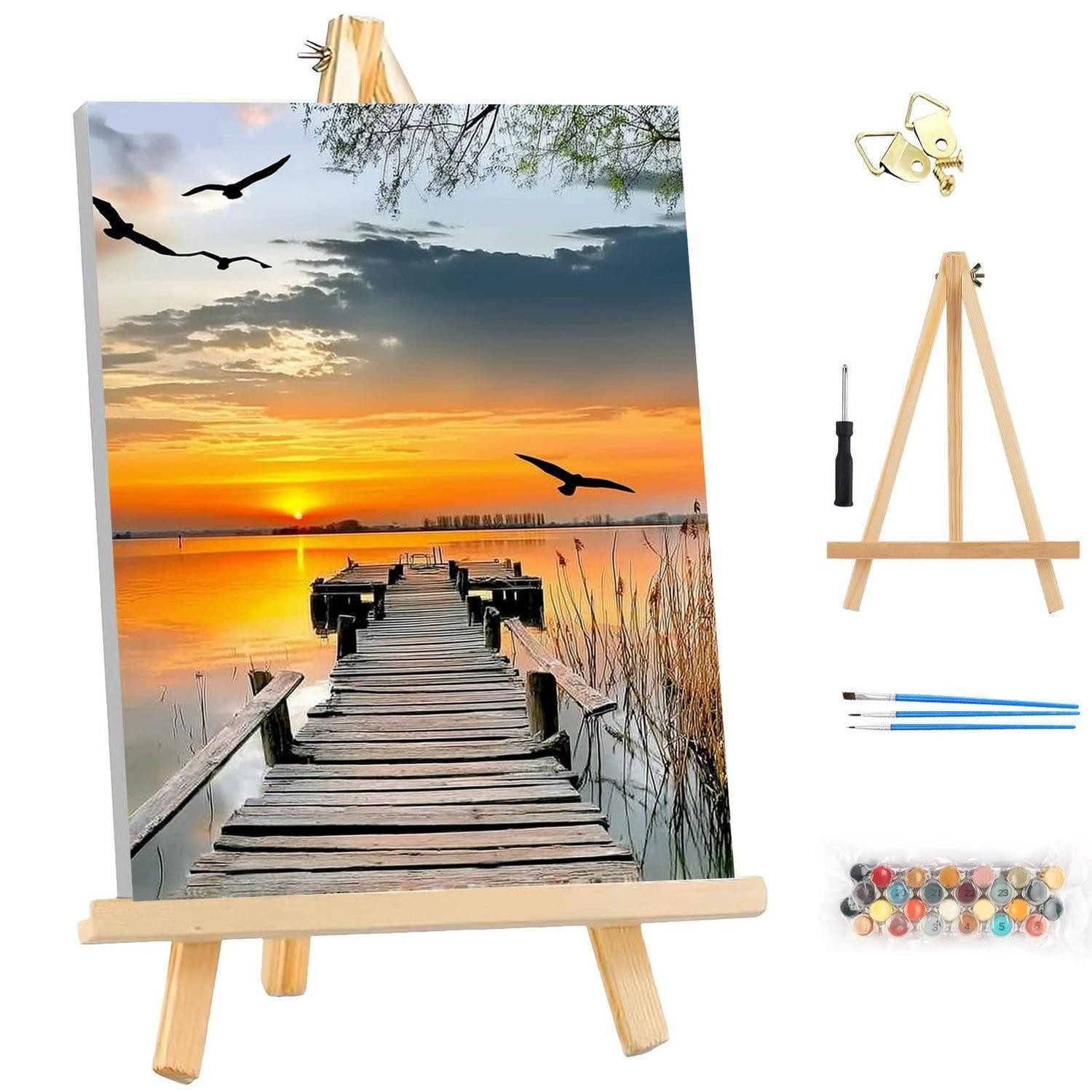 LuxusKollektion Kreativset Malen nach Zahlen mit Rahmen 25x35cm Landschaft