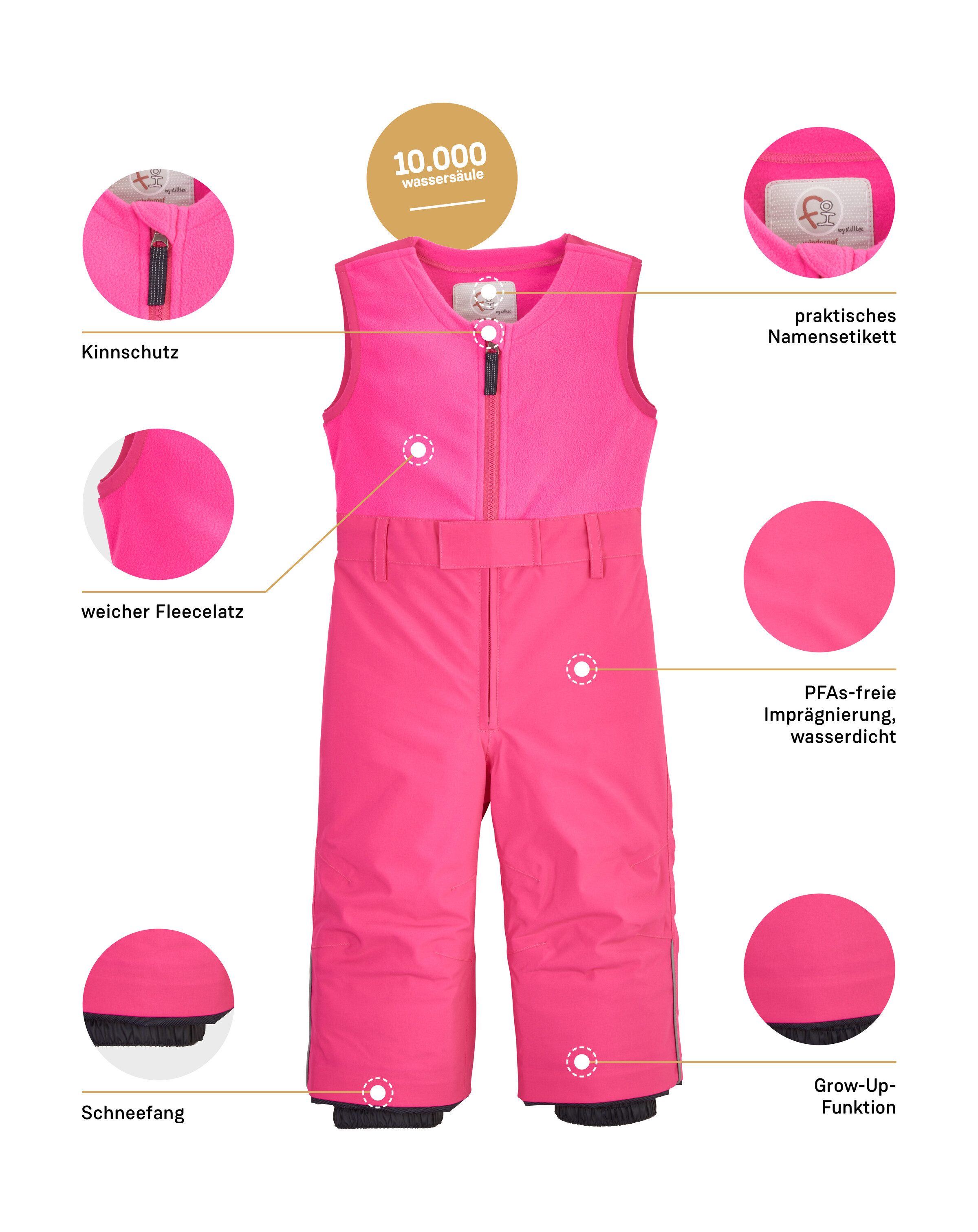 first instinct by killtec Skihose FISW 34 MNS SKI PNTS Wasserdichte, wärmende Latzhose mit Schneefang und Grow-Up-Funktion