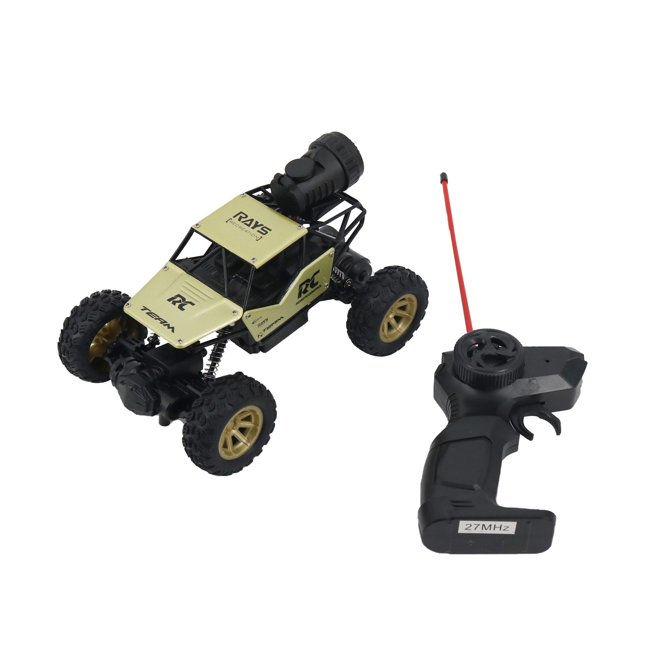 FUNFY RC-Auto 1:18 Rock Crawler RC-Spielzeugauto mit Allradantrieb (griffigeren Reifen, Aluminiumkarosserie und wiederaufladbarer Batterie, Mit 4 weichen Aufhängungen, Doppelmotor, Blitznebelspray), Hohe Geschwindigkeit, All-Terrain & bis zu 40 Min. Laufzeit.