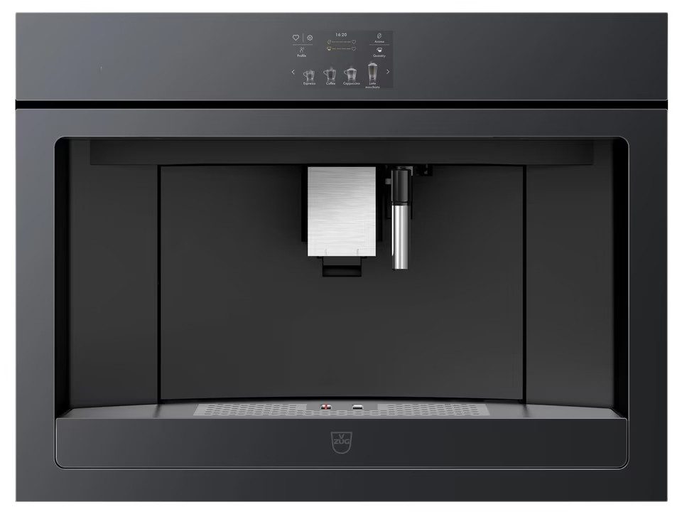 V-ZUG Einbau-Kaffeevollautomat, 2 Tassen Funktion, EcoStandby-Modus, Tassenwärmer-Regal
