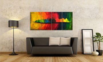 WandbilderXXL Gemälde Rainbow Flames 160 x 80 cm, Abstraktes Gemälde, handgemaltes Unikat