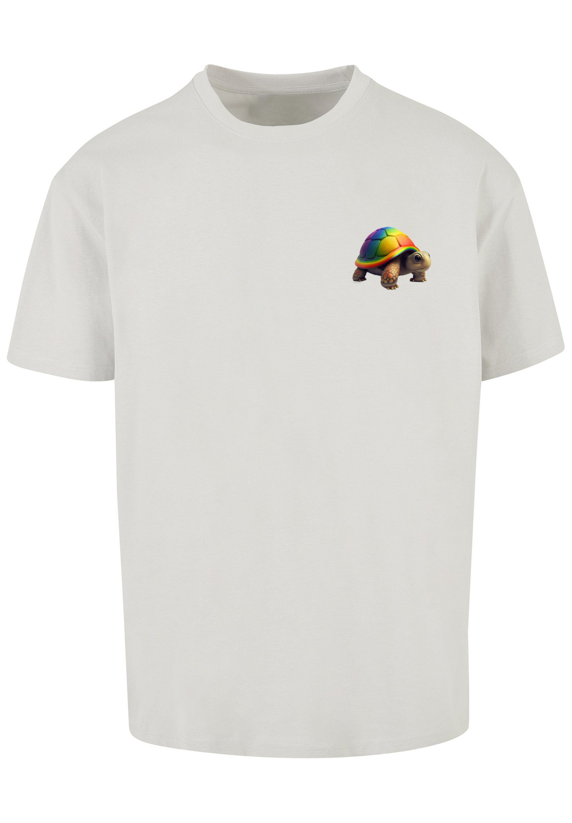 F4NT4STIC T-Shirt Rainbow Turtle lightasphalt TEE Print OVERSIZE