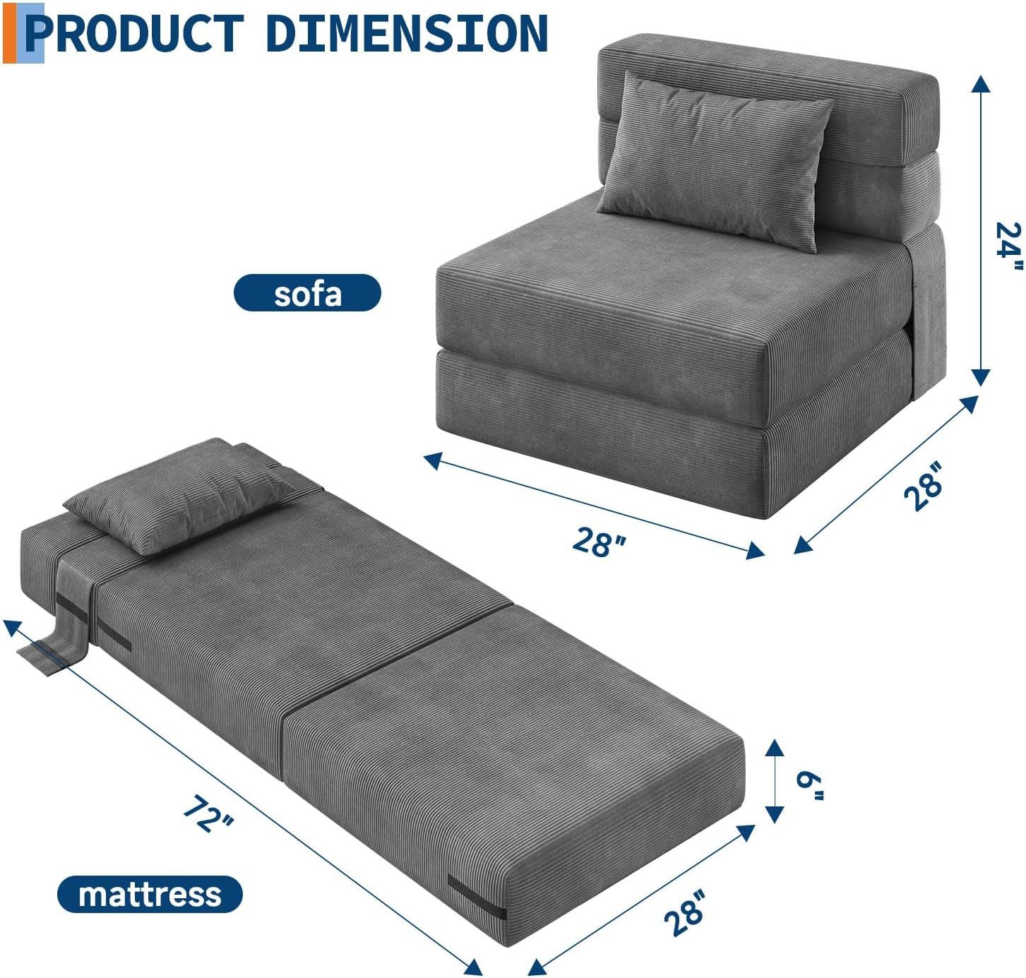 GarveeMore Schlafsofa mit Kissen,ausklappbares Einzelsofa,umwandelbarer Sch günstig online kaufen