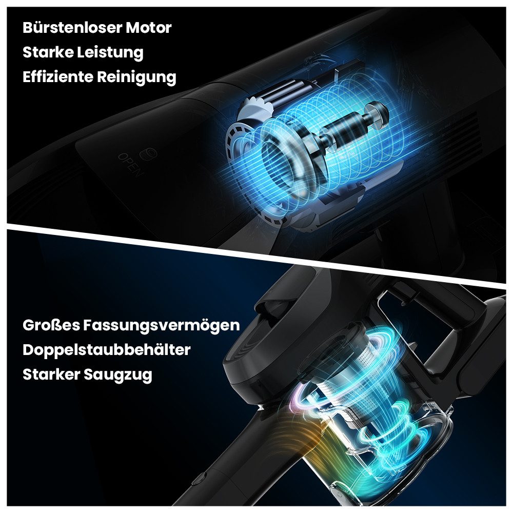 Jimmy Akku-Bodenstaubsauger JV9 Pro Aqua, 500 W, bis zu 65 Minuten Laufzeit, 500 ml Wassertank