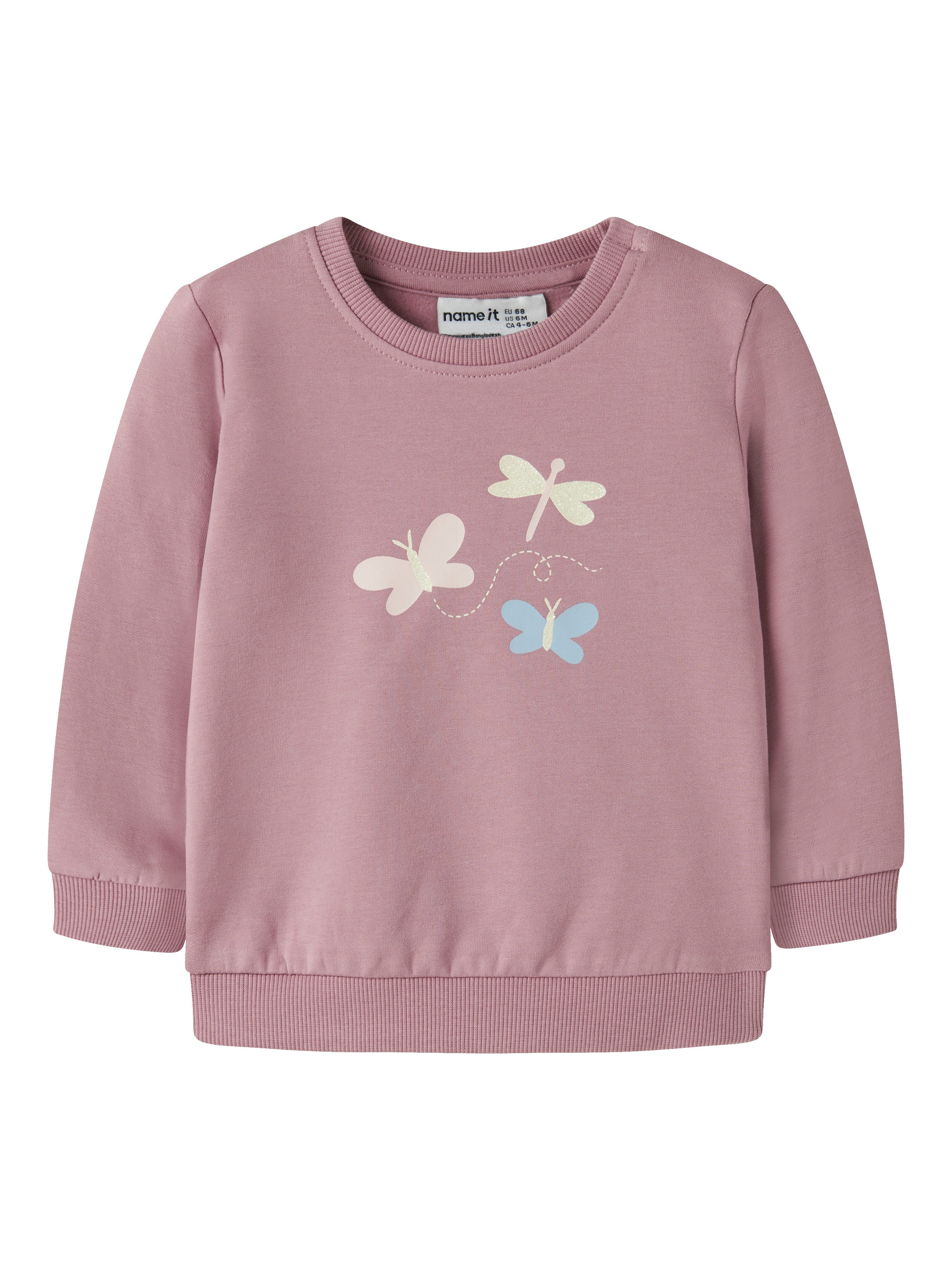 Name It Sweatshirt NBFVRILLIE LS SWEAT BOX BRU Baumwollmischung, regular fit