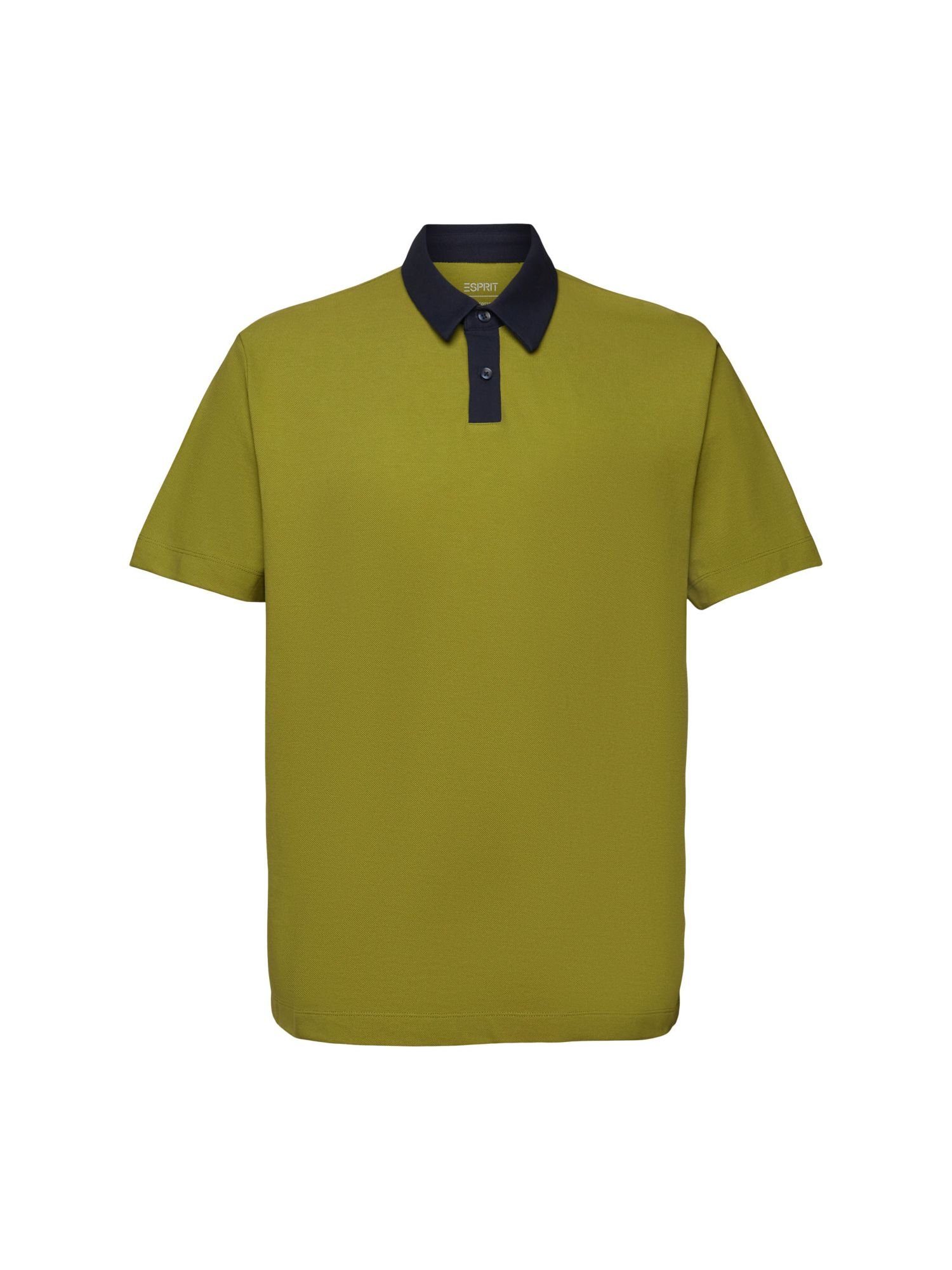Esprit Collection Poloshirt Poloshirt aus Baumwoll-Piqué LEAF GREEN