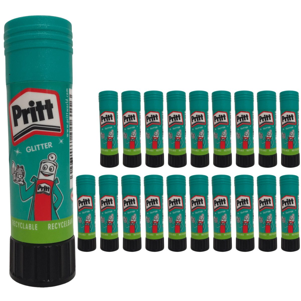 PRITT Klebestift Grüner Klebestift / Prittstift von Henkel 20 x 20g, (Multipack, 20-tlg)