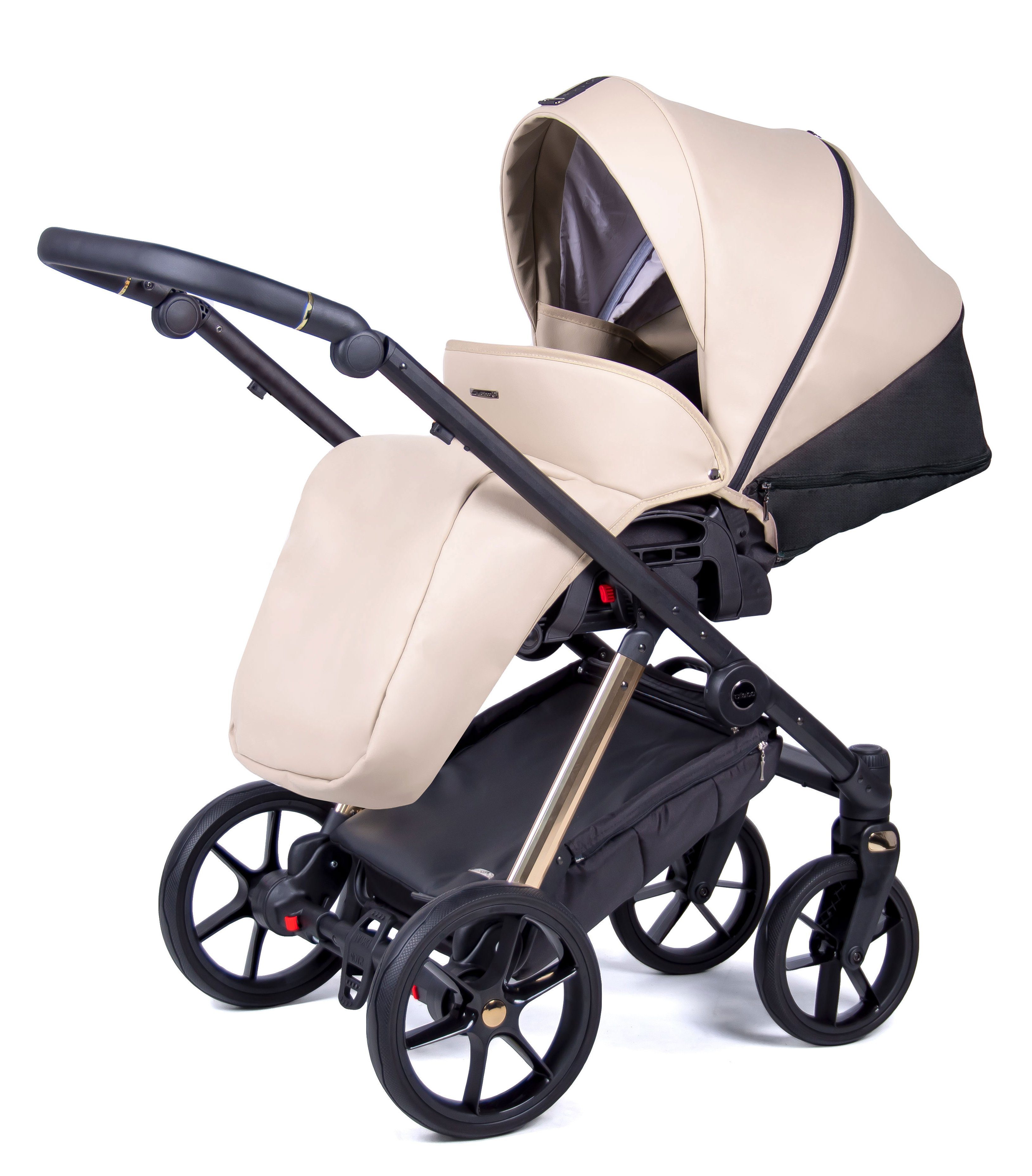 - Creme Kombi-Kinderwagen Teile in Axxis 14 12 2 babies-on-wheels Gestell = in 1 gold - Kinderwagen-Set Premium Designs