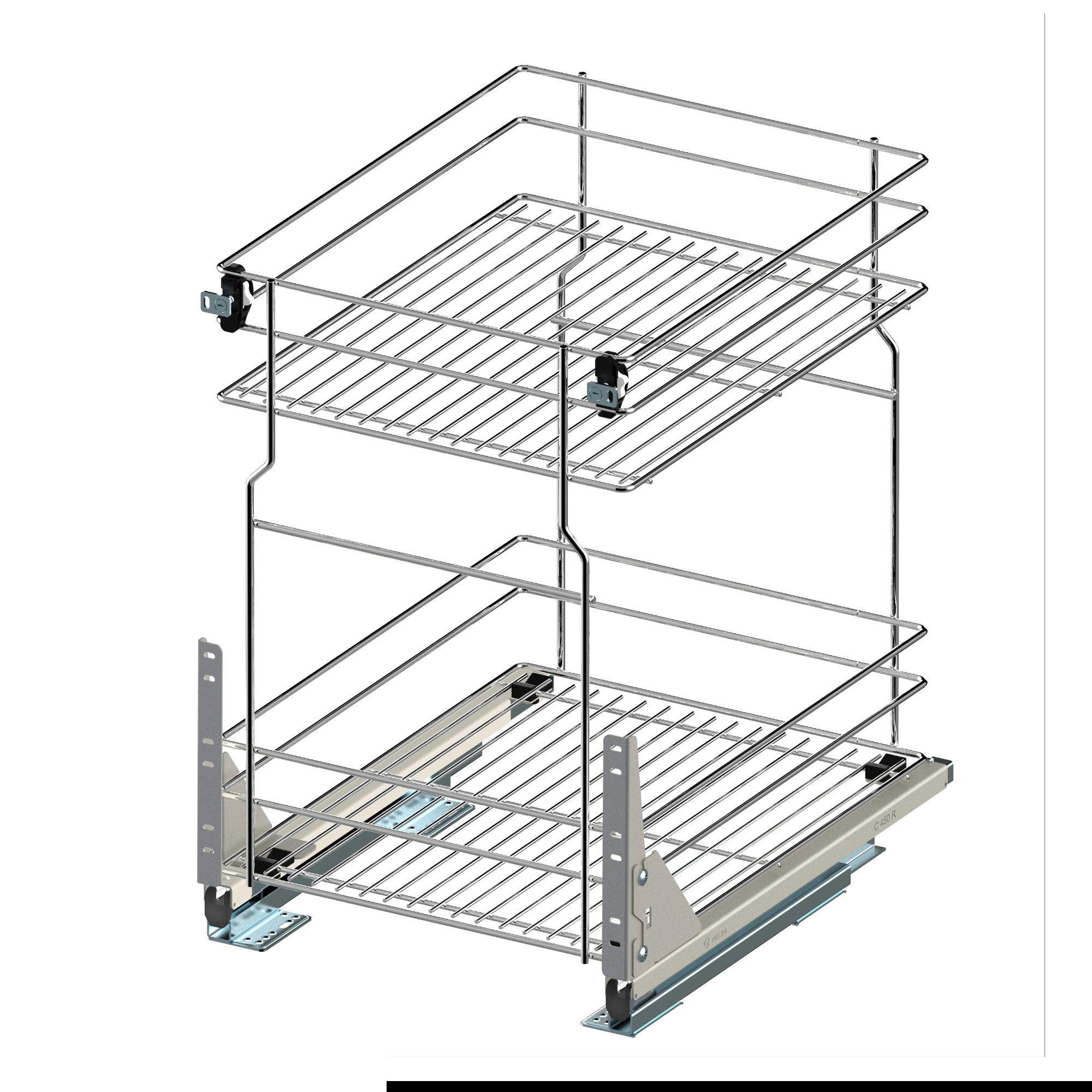 Prima-Online Auszugsunterschrank Unterschrankauszug Küchenauszug Schrankauszug Bodenschiene 150-600 mm