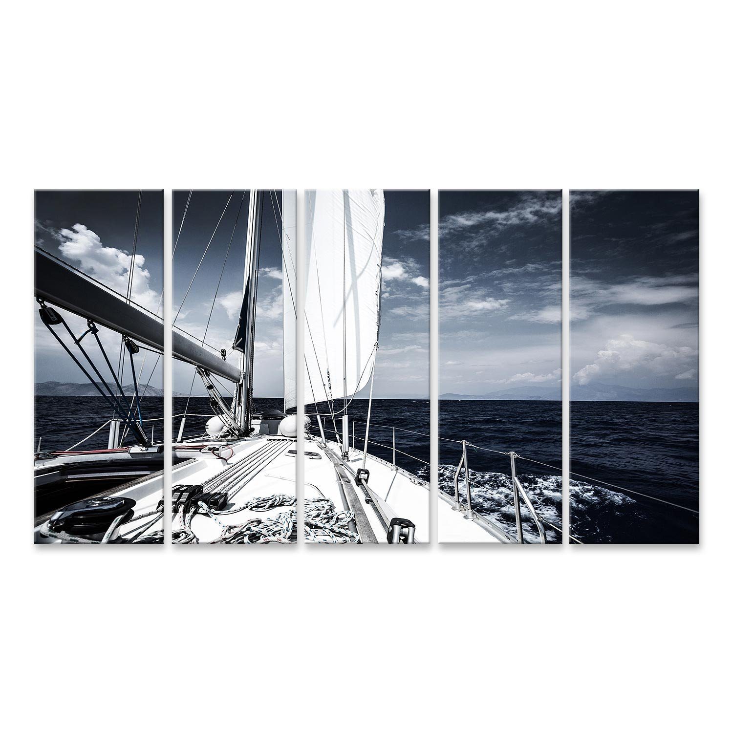 islandburner Leinwandbild Bild auf Leinwand Luxus Segelboot Im Meer Am Abend Extreme Wassersport