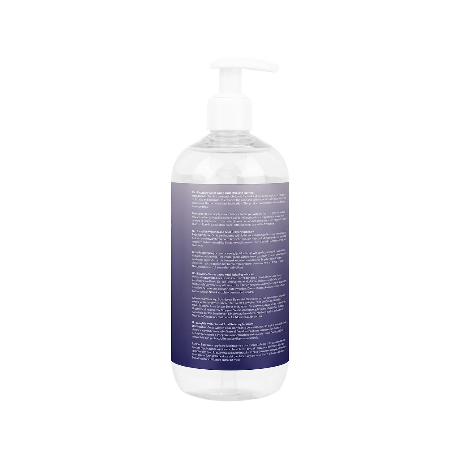 EasyGlide Analgleitgel Anal-Gleitgel - 500 ml Wasserbasiert Leicht betäubend - Durchsichtig