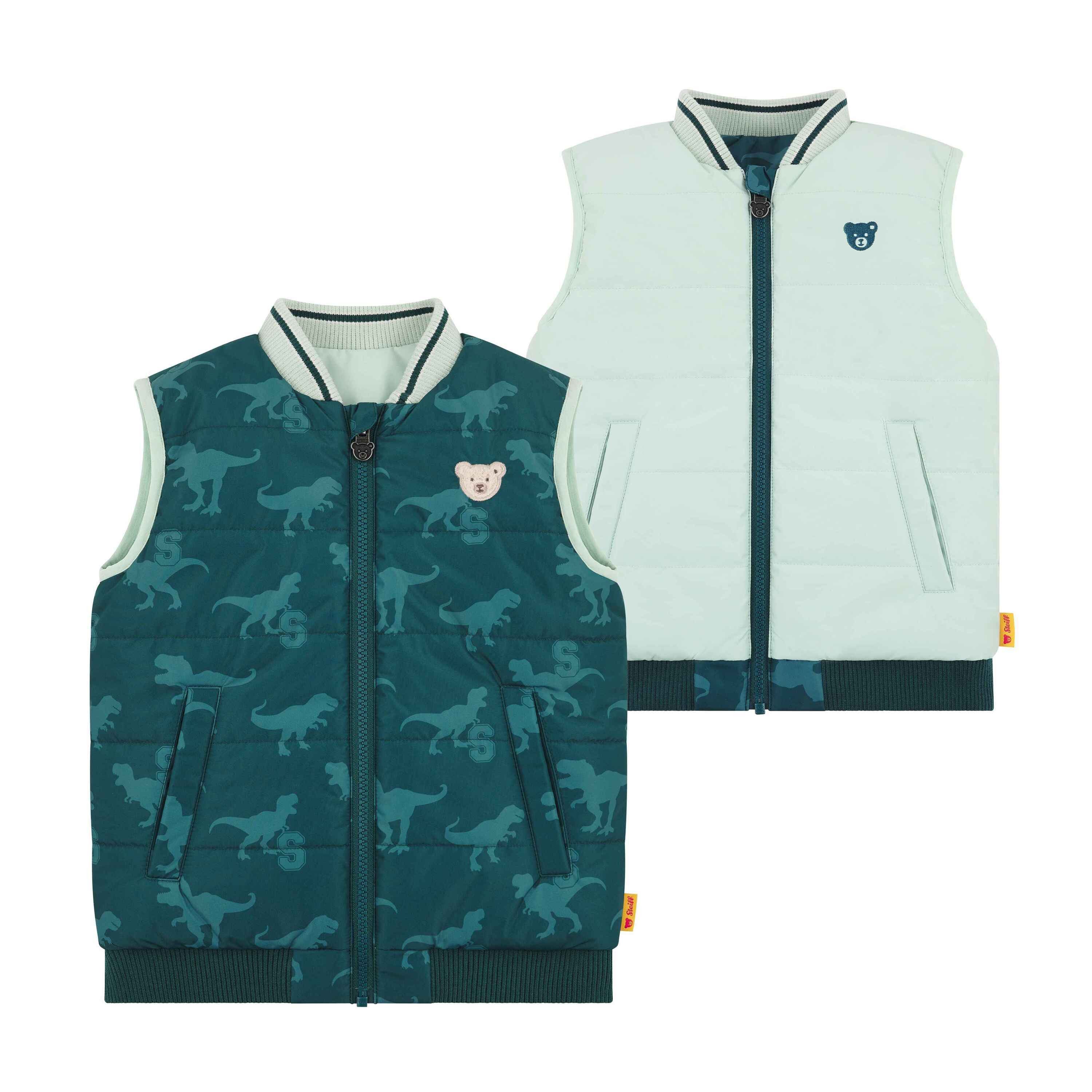 Steiff Funktionsweste Wendeweste Dinosaur, Reflektor, wattiert