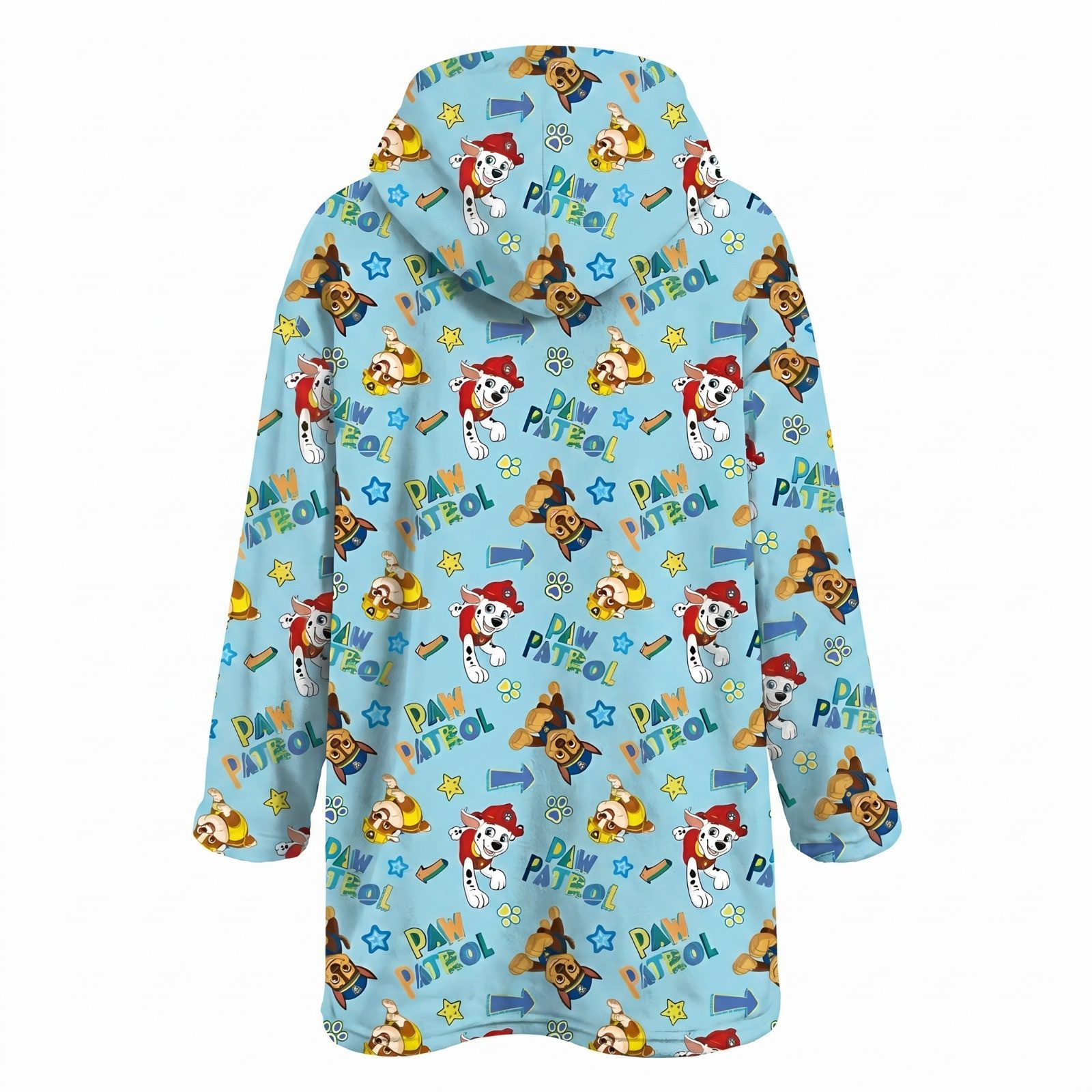PAW PATROL Sweatponcho Paw Patrol Chase Kuschelponcho Kuscheldecke mit Ärmeln Kapuze Tasche (1-tlg)