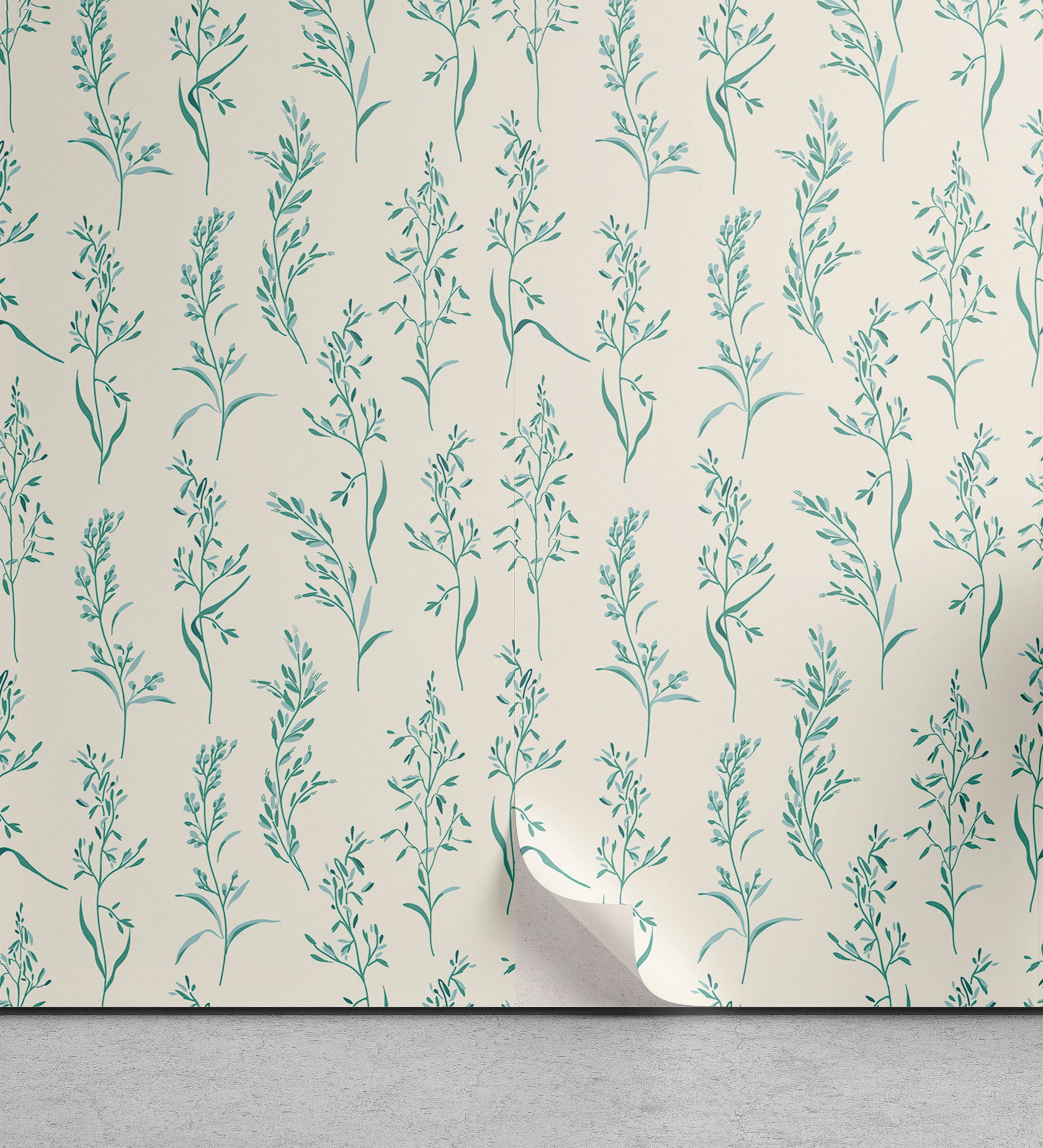 Abakuhaus Vinyltapete selbstklebendes Wohnzimmer Küchenakzent, Natur Floral Frische Pflanzen