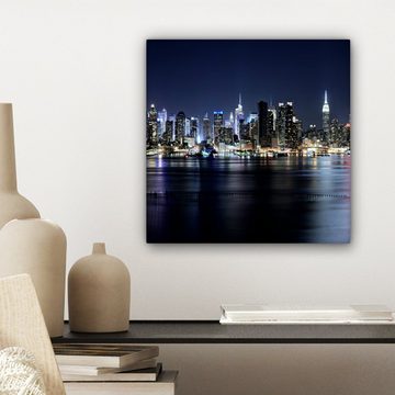 OneMillionCanvasses® Leinwandbild New York - Licht - Skyline, (1 St), Leinwand Bilder für Wohnzimmer Schlafzimmer, 20x20 cm