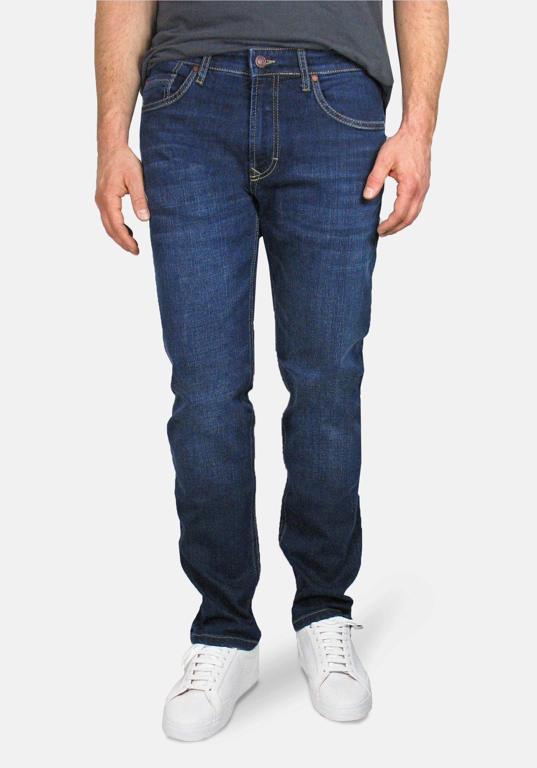 Dark 5-Pocket-Jeans Used Navy H616 Pipe Stretch-Denim MAC Arne