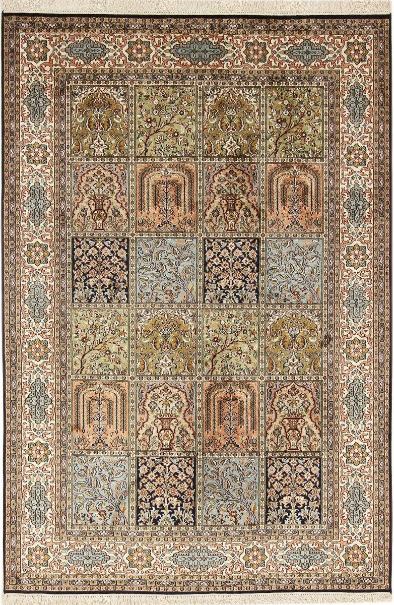Seidenteppich Kaschmir Seide 126x186 Handgeknüpfter Orientteppich, Nain Trading, rechteckig, Höhe: 4 mm