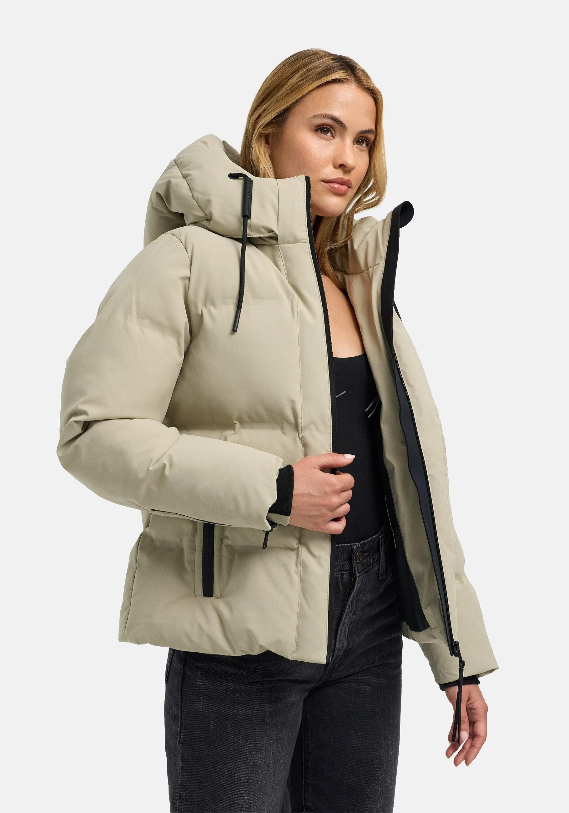 Navahoo Outdoorjacke Wolkentanz XIV Kurze Damen Steppjacke mit abnehmbarer Kapuze