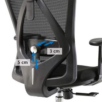 aktivshop Bürostuhl mit ergonomischer Rückenlehne und Kopfstütze, bis 150 kg