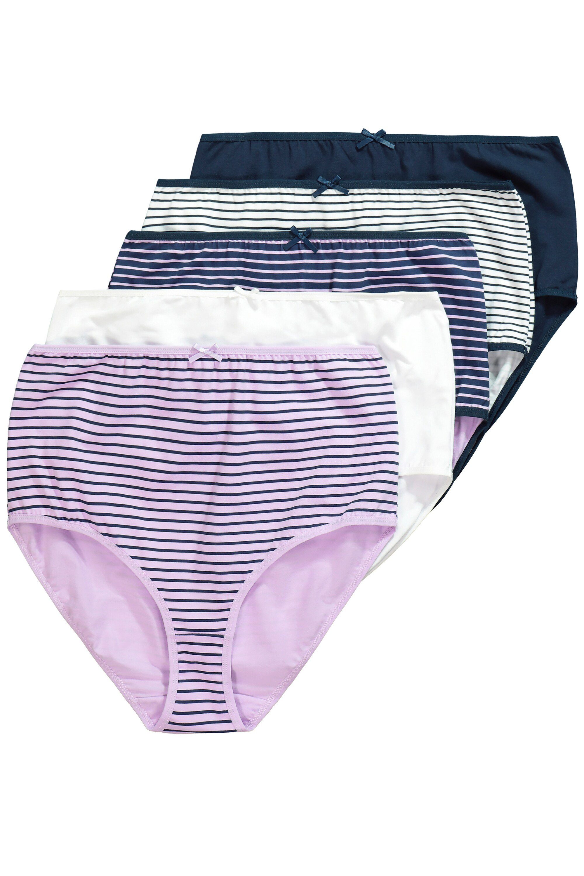 Maxislip Maxislips 5er-Pack Ringel/einfarbig High Waist