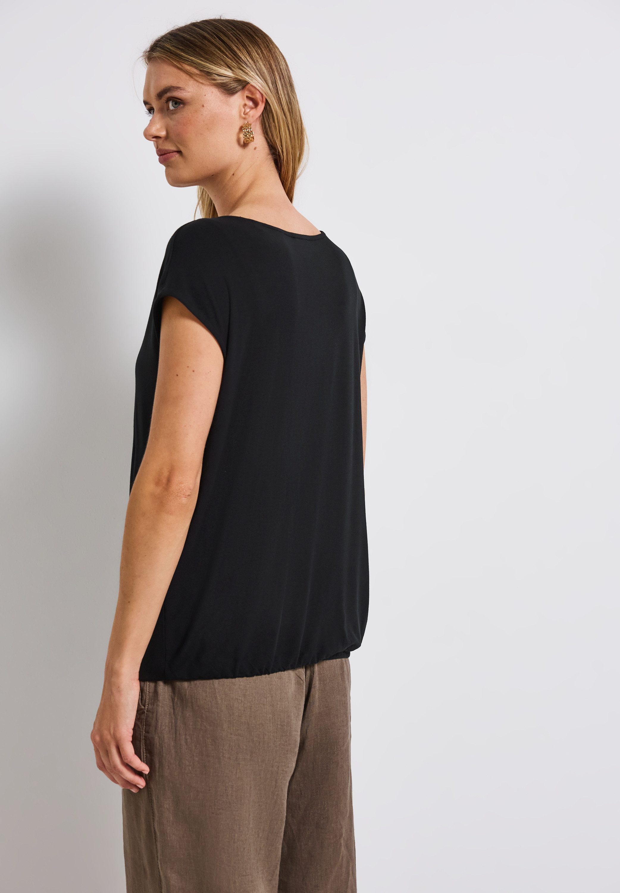 STREET ONE T-Shirt, bestehend aus einem Materialmix günstig online kaufen