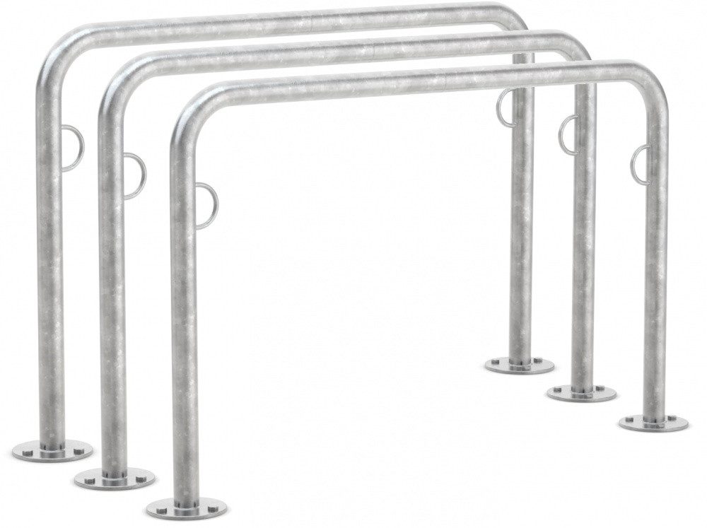 Dreifke Fahrradständer Fahrrad Anlehnbügel Trust 31, zum Aufdübeln, mit Ringösen, B1250mm, für 2 Fahrräder