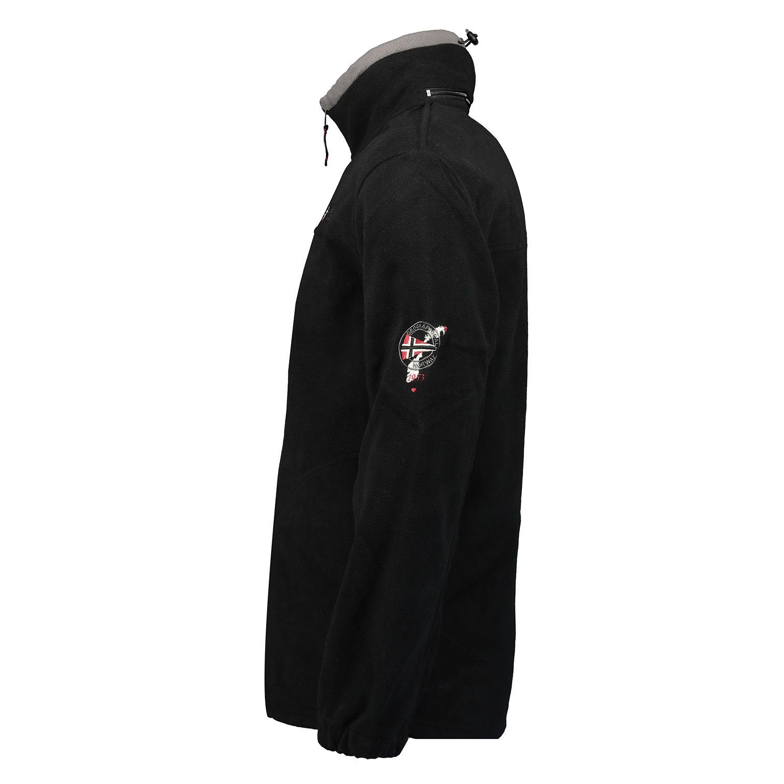 Geographical Norway Fleecejacke Herren Fleecejacke Outdoor Freizeit Jacke Übergangsjacke in Unifarbe, mit Kapuze, mit Stehkragen