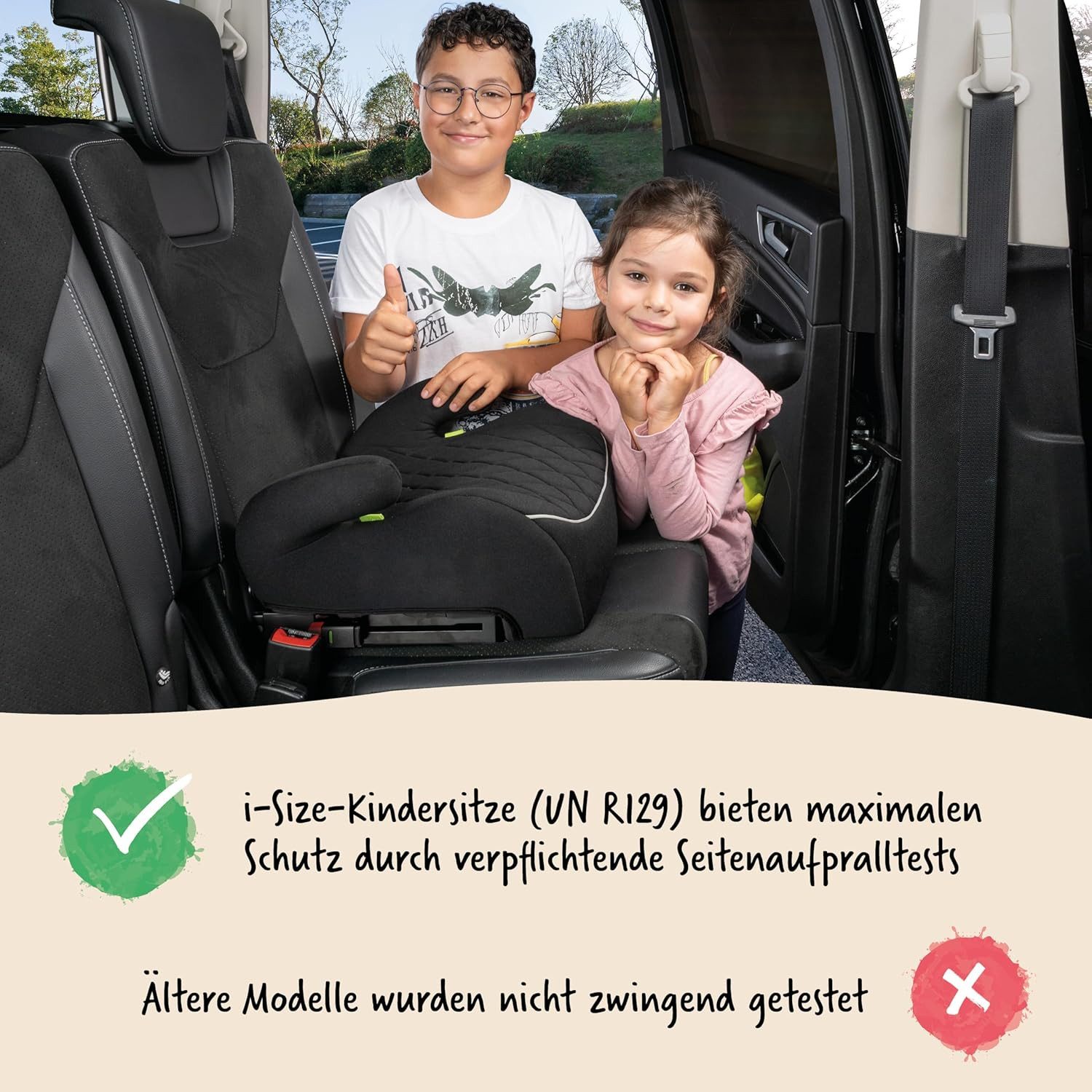 WALSER Autokindersitz WALSER Kindersitzerhöhung Andy ISOFIX Hartschale ab 4-10 Jahre, ab: 4 Jahre, bis: 10 Jahre, (1 Stück, 1-tlg) – Bild 5 von 5