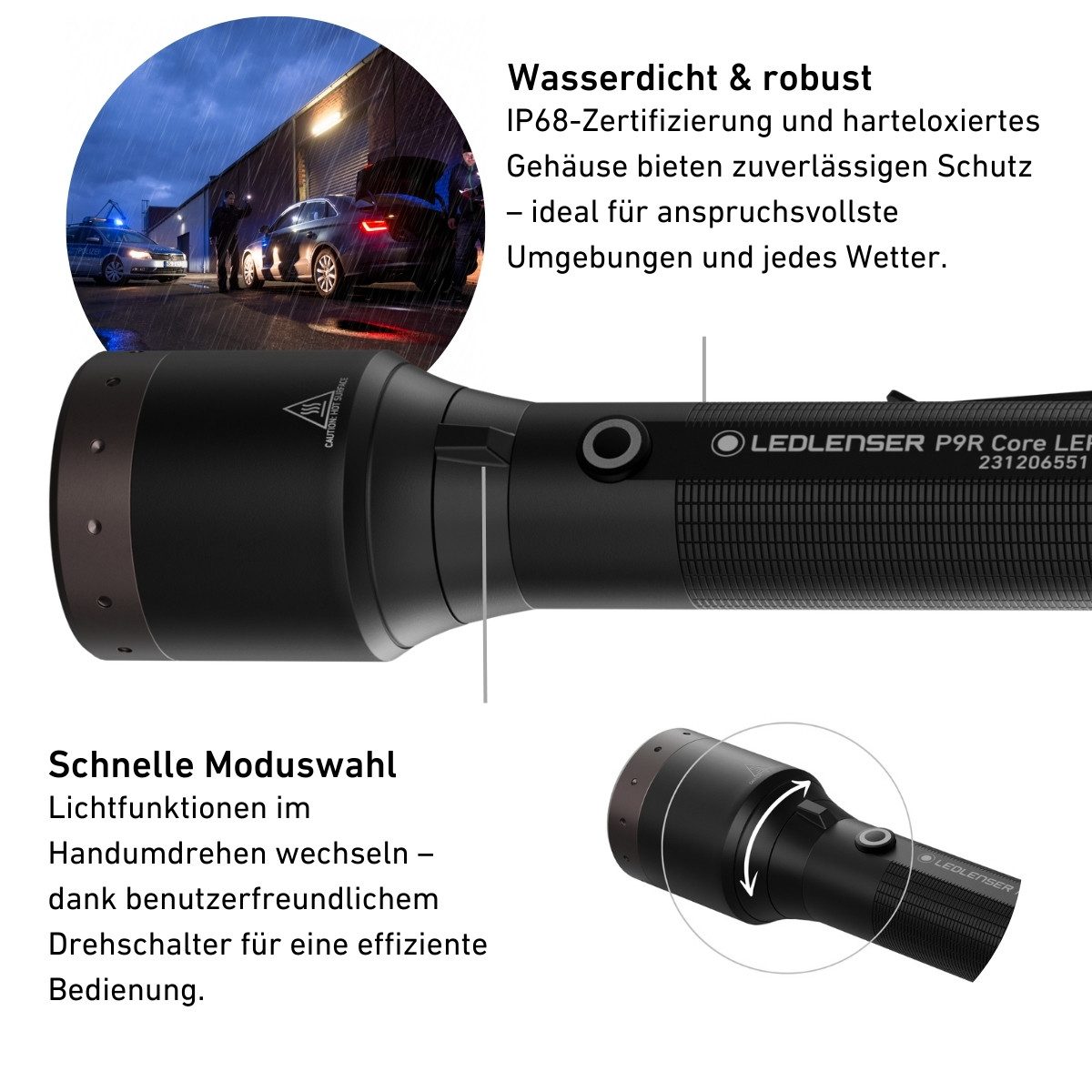 Ledlenser Taschenlampe P9R Core LEP Edition 2024, 1000 Lumen, 1300m Leuchtweite, 110 Std Laufzeit, IP68, wiederaufladbar – Bild 4 von 5
