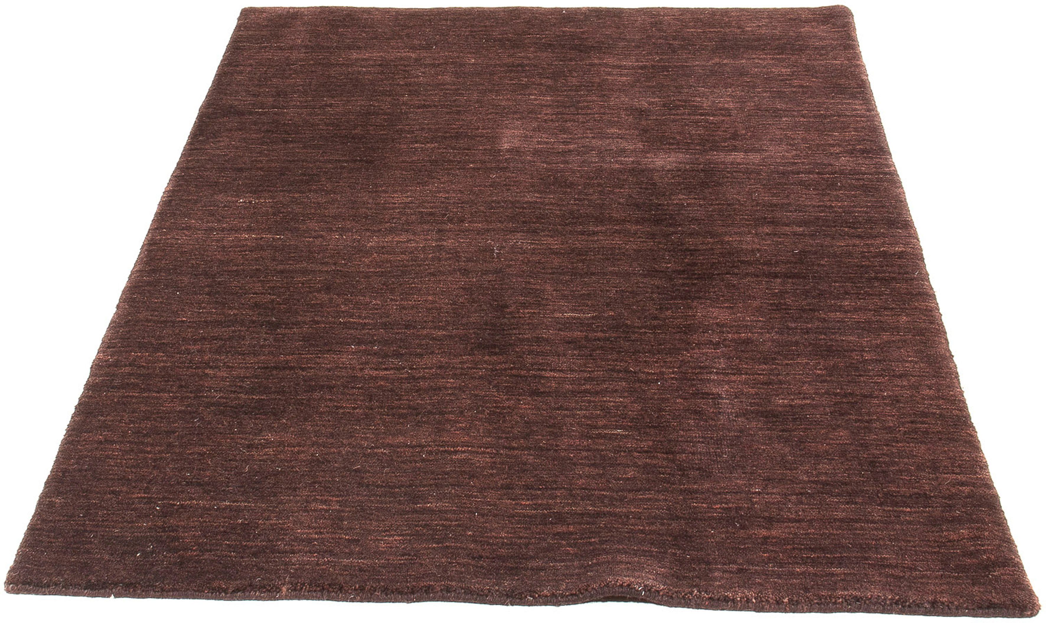 Wollteppich Gabbeh - Loribaft Softy - 152 x 103 cm - dunkelbraun, morgenland, rechteckig, Höhe: 12 mm, Wohnzimmer, Einzelstück