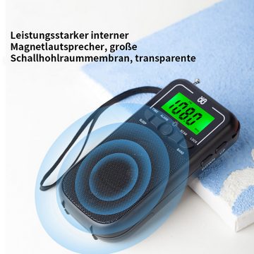 yozhiqu Tragbares Mini-Radio, unterstützt FM/AM/SW-Multiband-Radio UKW-Radio (Mit LCD-Hintergrundbeleuchtung, Alarmeinstellung, Timer-Abschaltung)