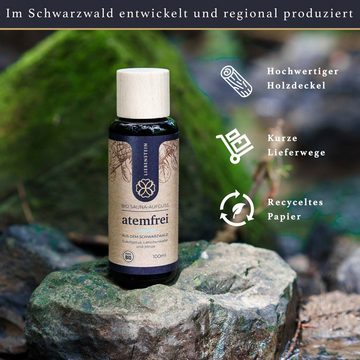 Liebenstein Sauna-Aufgussset BIO Saunaaufguss "Atemfrei" (1-tlg., mit 100% naturreinen Bio Ölen – regional und nachhaltig) Eukalyptus, Latschenkiefer & Minze [1x100ml Sauna Aufgussmittel]