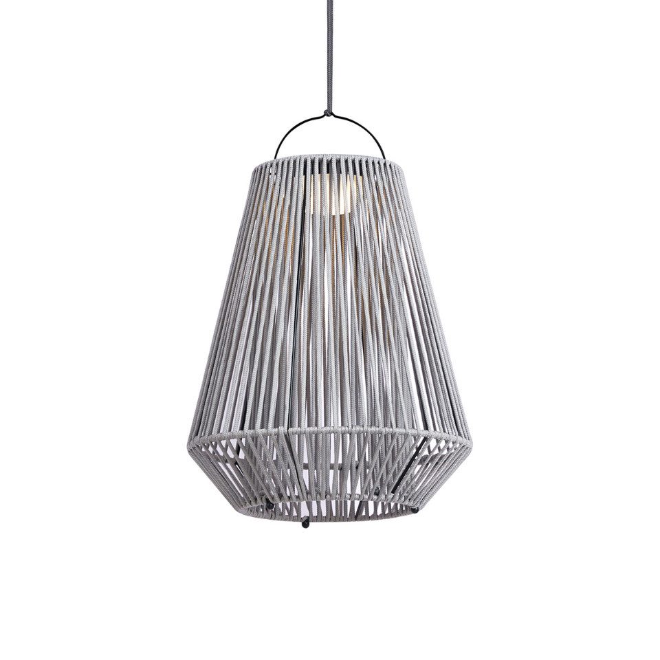 Qazqa USB-Stehleuchte Duca (1-St), QAZQA Akku­leuchte, led-module, Grau, Kunststoff, Bohemian
