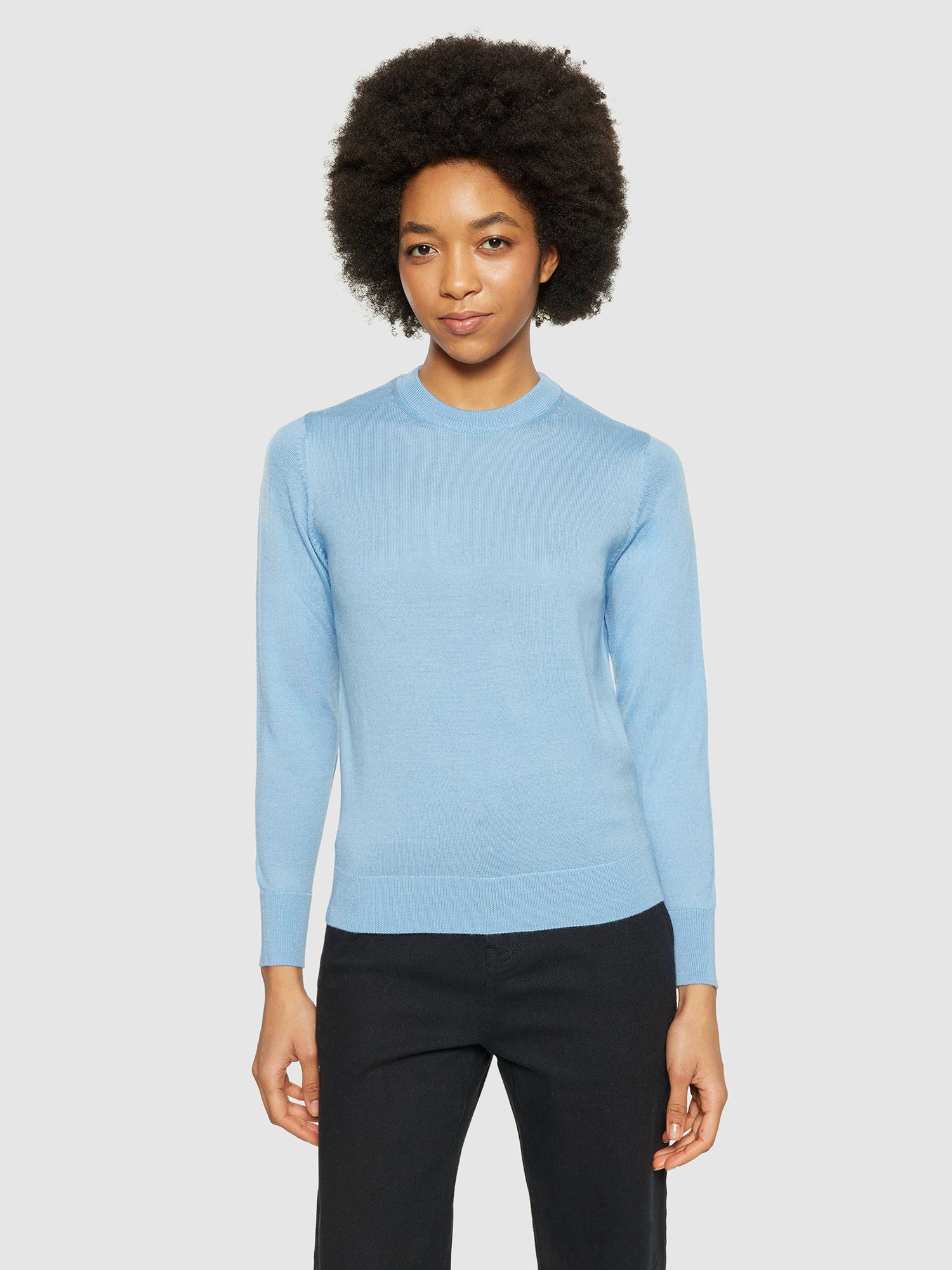 KnowledgeCotton Apparel Rundhalspullover Fine Merino Crew Neck