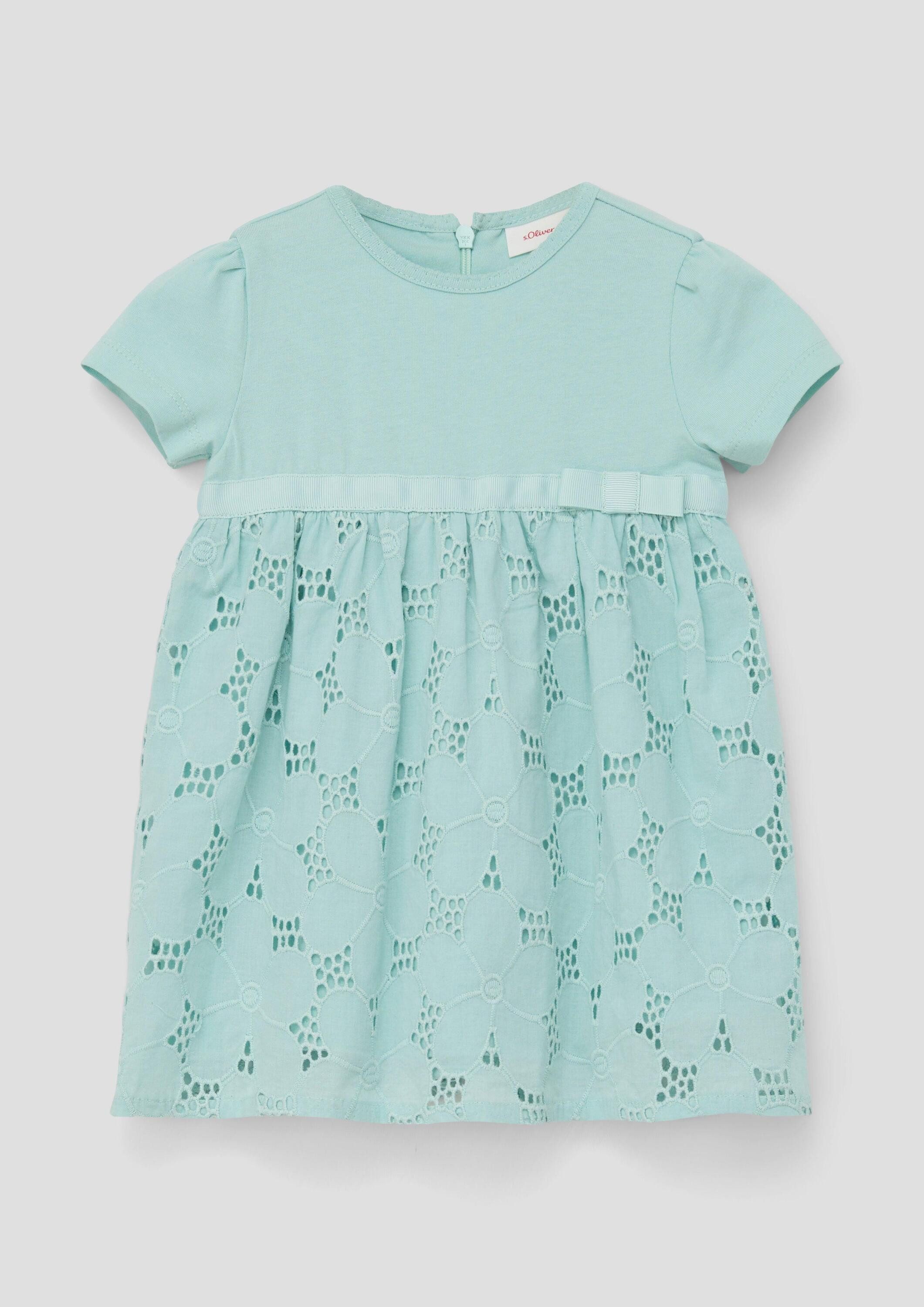 s.Oliver Minikleid Kleid Kleid mit Broderie Anglaise