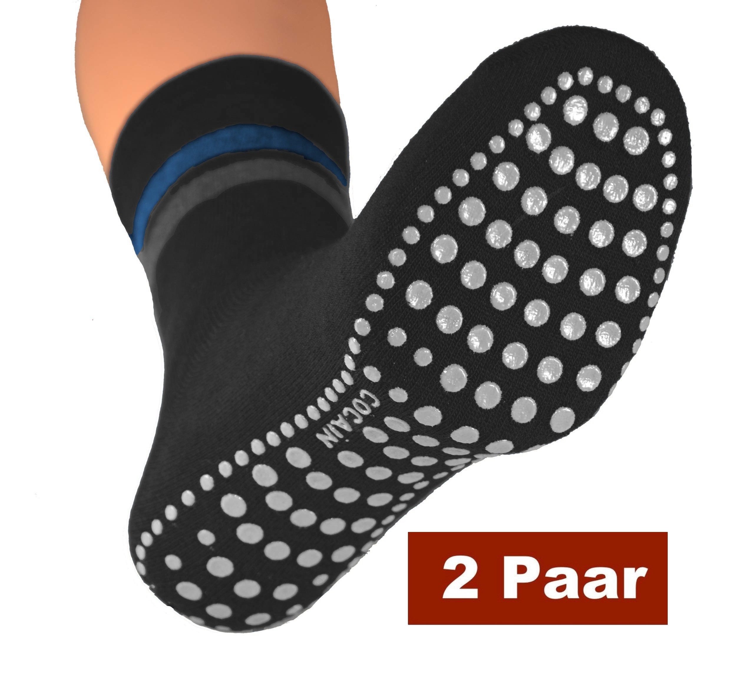 Cocain underwear ABS-Socken 2 Paar warm ABS Stopper Noppen Socken Anti Rutsch Socken Damen Herren (2-Paar) gummierte Noppen