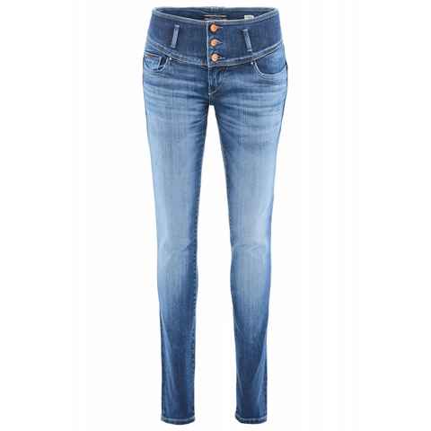 Salsa Stretch-Jeans SALSA JEANS MYSTERY PUSH UP premium waschung mid blue used 119088.8503