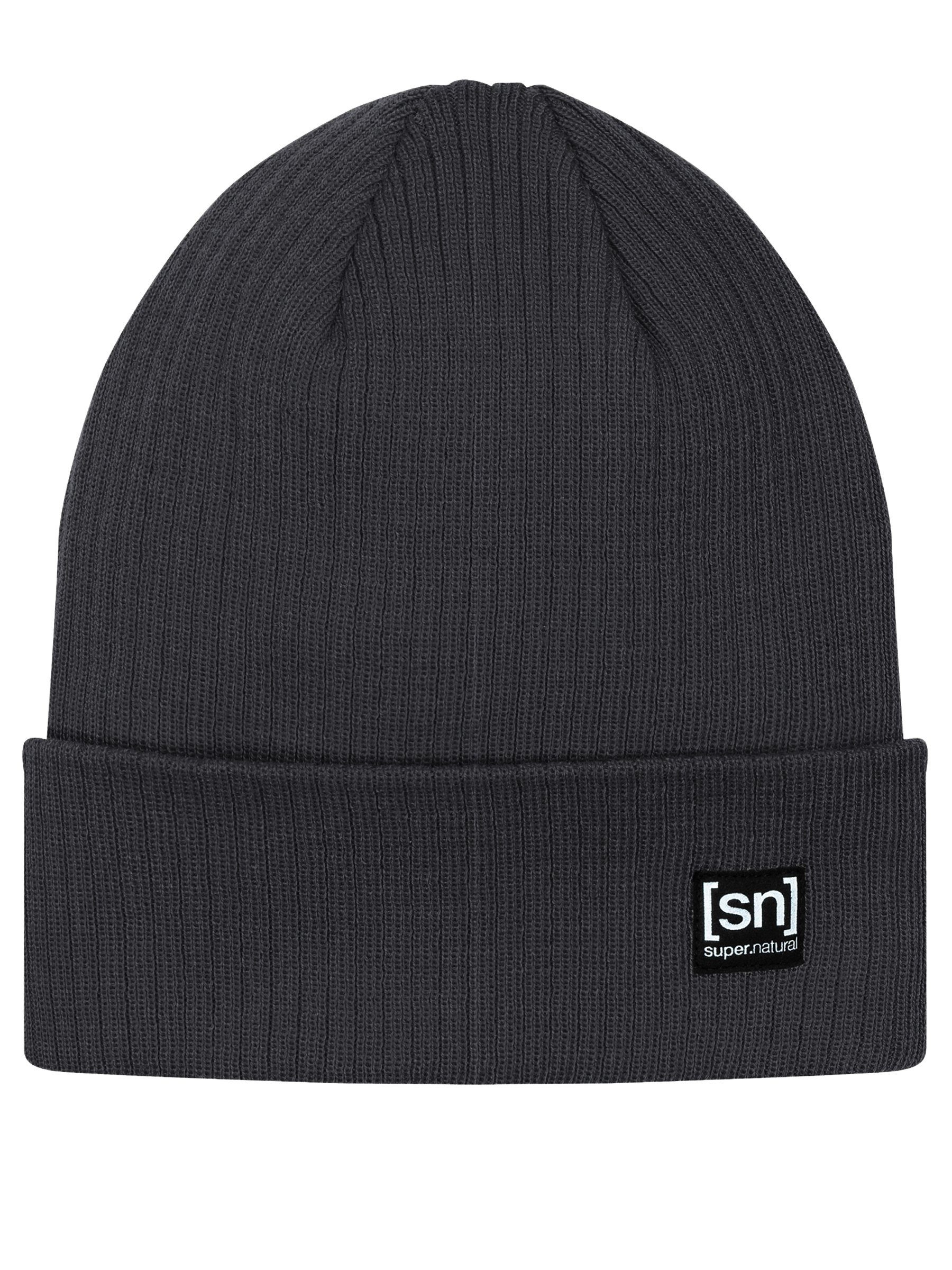 SUPER.NATURAL Beanie für Herren, aus Merino RIFFLER BEANIE funktioneller Merino-Materialmix