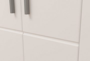 xonox.home Garderobenschrank Michigan (Garderobe und Schuhschrank in weiß mit Eiche, 79 x 204 cm) mit Soft-Close
