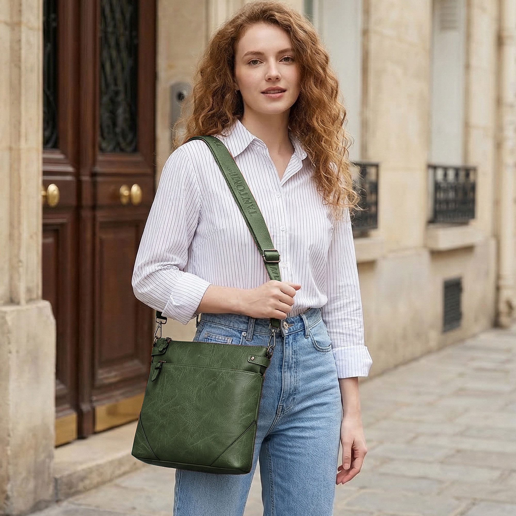 TANTOMI Umhängetasche Damen Schultertasche Mittelgroß mit Vielen Fächern Freizeit leicht, Damen Handtasche Henkeltasche Schultertasche Crossbody Bag