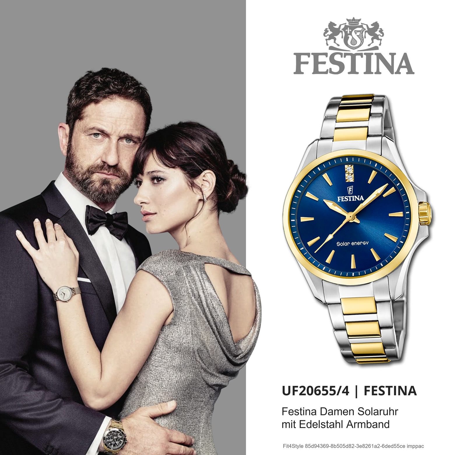 Festina Solaruhr Festina Damenuhr Edelstahl silber gold, (Solaruhr), Damen Solaruhr rund, Edelstahlarmband silber, gold, Luxus