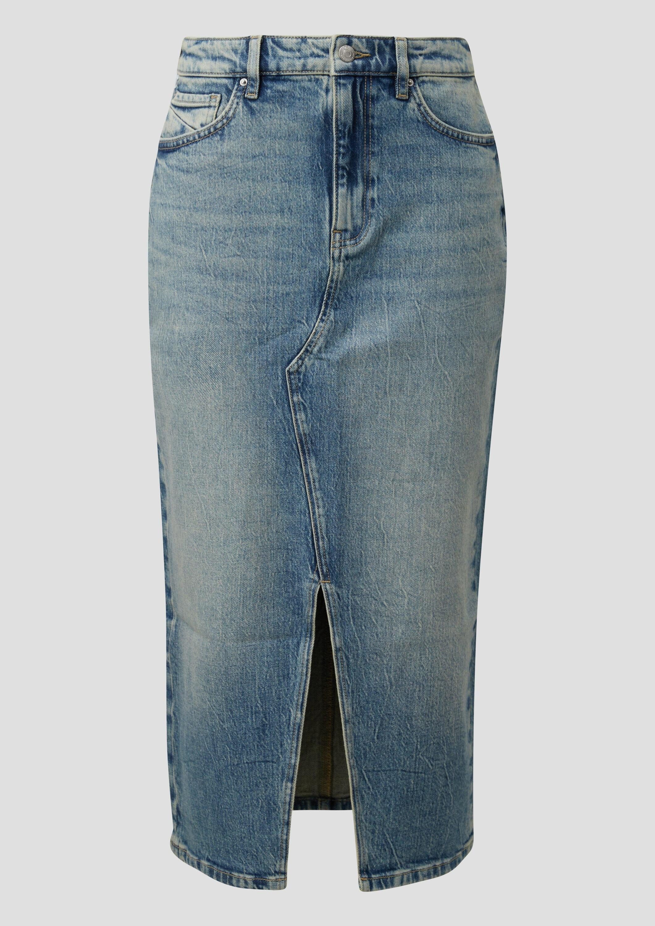QS Midirock Rock High Rise Denim Midi-Rock