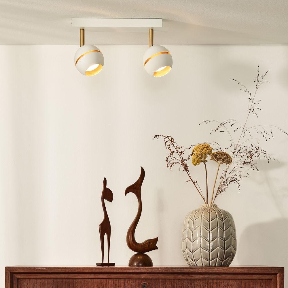 Lucide Deckenstrahler LED Deckenleuchte Binari, schwenk- und drehbar, warmweiß, weiß, gold, LED