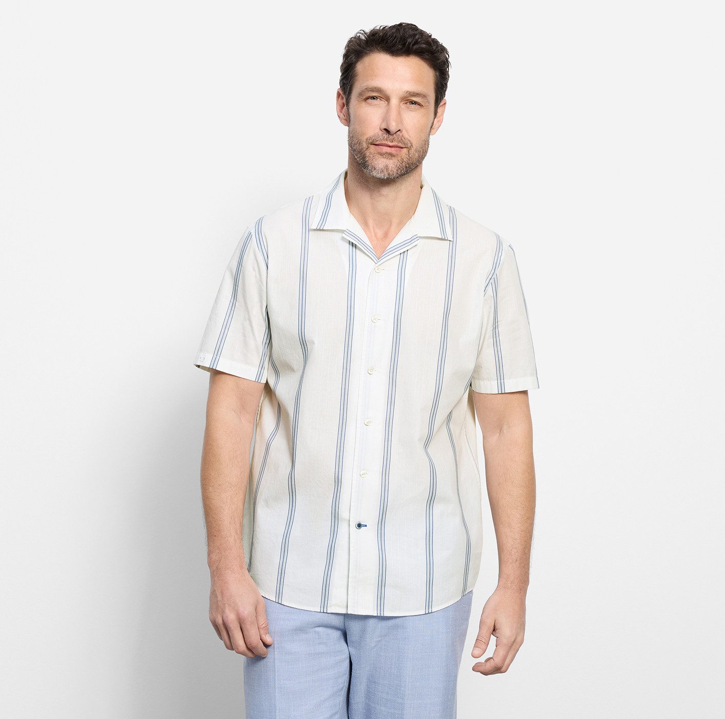 OLYMP Kurzarmhemd Freizeithemd, regular fit, Reverskragen